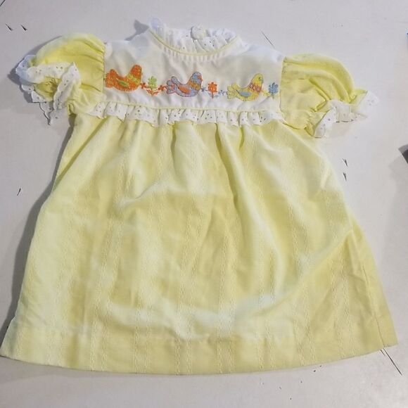 Vintage Sears Baby Dress yellow 2t - Picture 2 of 13
